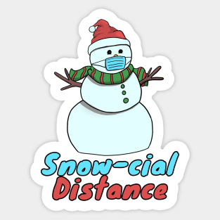 Snow-Cial Distance Snowman with face mask Snovid Sticker